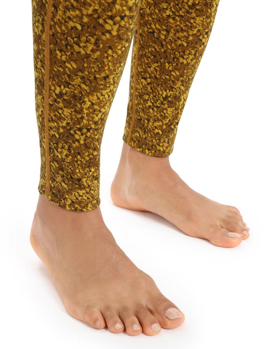 Silent Gold / Clove Women's Icebreaker Merino 200 Oasis Lichen Leggings | USA 1524MQZA